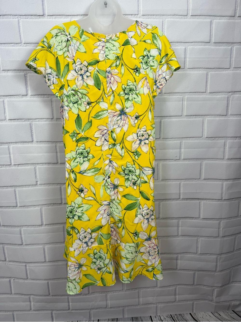 Signature Collection Yellow Floral Ruffle-Hem Mini Dress - Picture 6 of 11